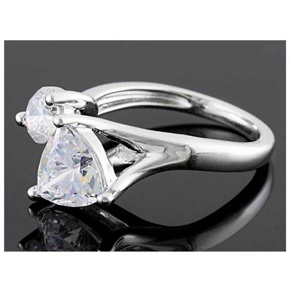 STERLING SILVER 2 STONE RING - Picture 3 of 7